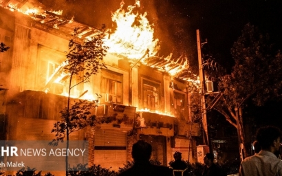 آتش‌سوزی در میدان شهرداری گرگان